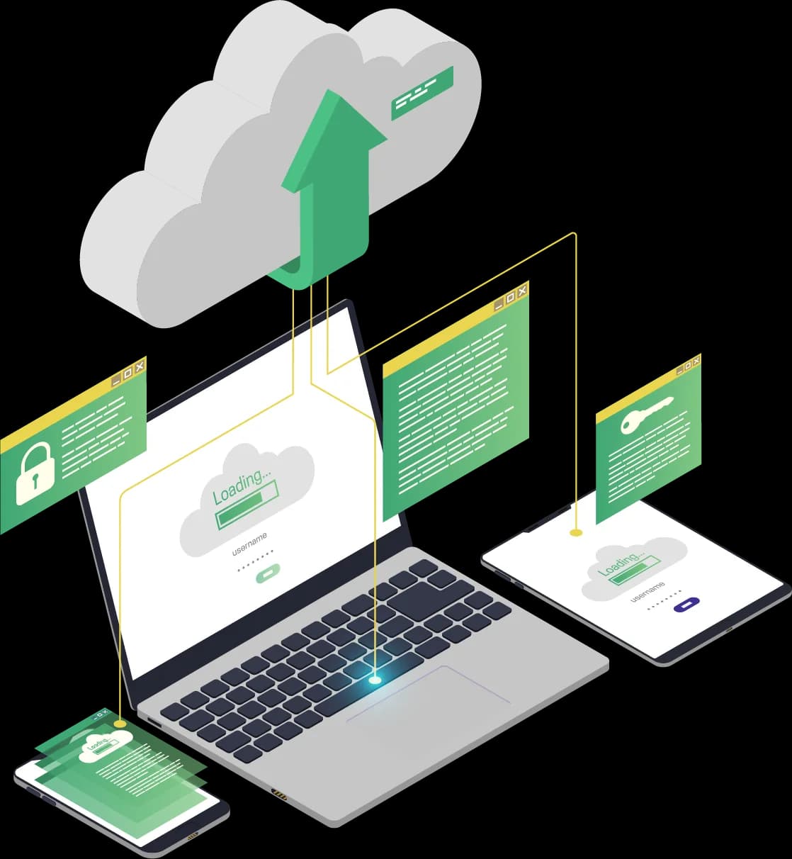 Ilustrasi aplikasi berbasis cloud