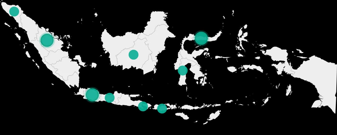 Peta sebaran pengguna Distri di Indonesia